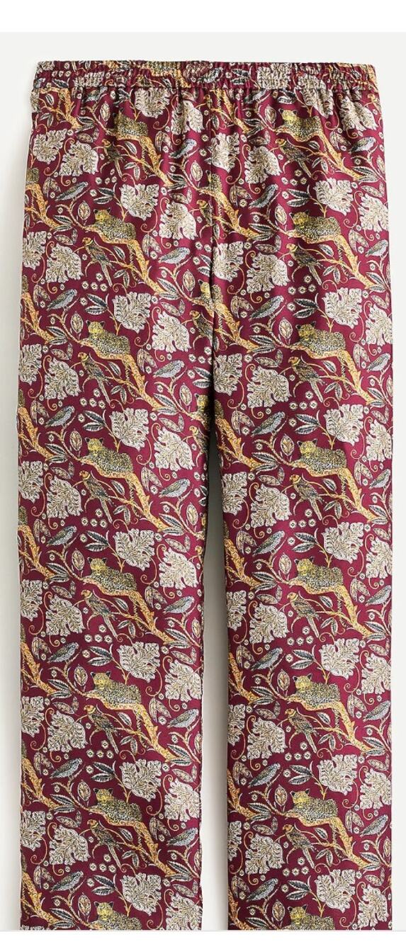 J. Crew 100% Silk Jungle Print Wide-Leg Pants - Size 12
